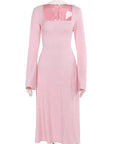 Elegant Long Sleeve Square Neck A-Line Dress
