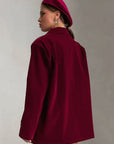 Vintage Velvet Jacket for Women in Burgundy
