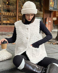 Chic White Faux Fur Vest for Women