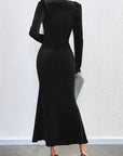 Sexy Velvet Bodycon Dress with U-Neck