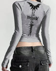 Trendy Street Style Long Sleeve Crop Top