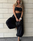 Trendy Solid Color Casual Balloon Pants for Women
