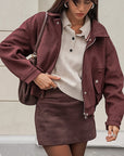 Retro Brown Suede Jacket for Women