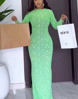 Classic Long Sleeve Velvet Dress for Women