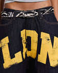 Trendy Letter Print Baggy Jeans for Women