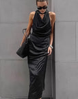 Elegant Black Halter Neck Dress for Women