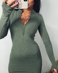 Fashionable Women's Long Sleeve Mini Dress