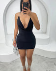 Sexy Slim Fit Deep V Neck Backless Dress