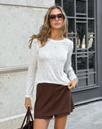 Chic Brown A-Line Skirt for Autumn and Winter