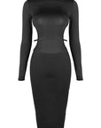 Stylish High Neck Long Sleeve Dress for Women
