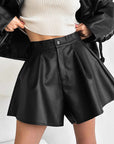 High Waist PU Leather Shorts for Street Style