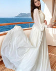 2026 Spring Autumn Lantern Sleeve Wedding Dress