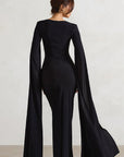 Elegant Long Sleeve Maxi Dress with Square Neck