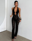 Sexy Lace Halter Jumpsuit for Summer