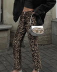 Retro Stylish Leopard Print Slim Pants