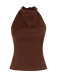 Spring Fashionable Women's Satin Backless Top