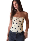 Summer Sexy Polka Dot Strapless Top