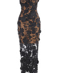Elegant Lace Floral Bodycon Party Dress