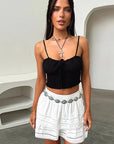 Cropped Bowknot Lace Camisole Top for Women