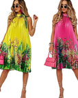 Bohemian Summer Floral Maxi Dress with Halter Neck