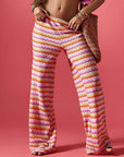 Trendy Color Block Wide Leg Pants for Women