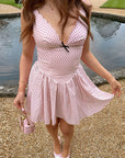 European Style Polka Dot V-Neck A-Line Dress