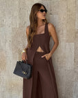 Summer Women's Two-Piece Set with High Waist Pants