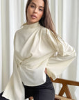 Chic French Chiffon Split Women's Shirt