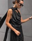 Elegant Black Halter Neck Dress for Women