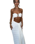 Chic Striped Crop Top and Skirt Set for Women