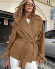 Vintage British Brown Woolen Coat for Women