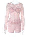 Fashionable Sexy Lace Long Sleeve Jumpsuit