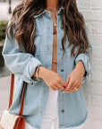 Loose-Fit Long Sleeve Denim Shirt for Women