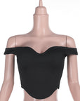 Sexy Off-Shoulder U-Neck Slim Fit Top