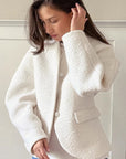 Thick Woolen Coat for Women in Solid Color