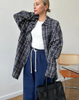Vintage Plaid Long Sleeve Shirt for Women