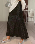 Fashion Sequined High Waist Maxi Skirt