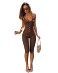 Sexy Waist Cinching Jumpsuit with Straps