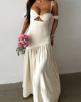 Elegant Off-Shoulder Spliced Dress