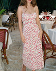 Polka Dot Floral Print Summer Dress