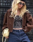 Retro Loose Jacket for Women in Brown