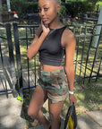 Summer Casual Camouflage Zipper Shorts for Women
