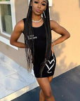 Stylish Sleeveless Heart Letter Bodycon Dress