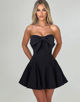 Chic Strapless Bowknot Mini Dress for Women