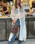 Chic Sheer Long Dress for Commuting