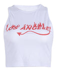 Summer Cropped Letter Print Tank Top