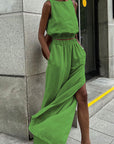 Casual Two-Piece Cotton Linen Set for Women