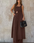Summer Women's Two-Piece Set with High Waist Pants