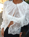 Lace Button-Up Shirt for Women