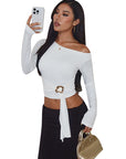 Stylish Asymmetrical Long Sleeve Top for Women